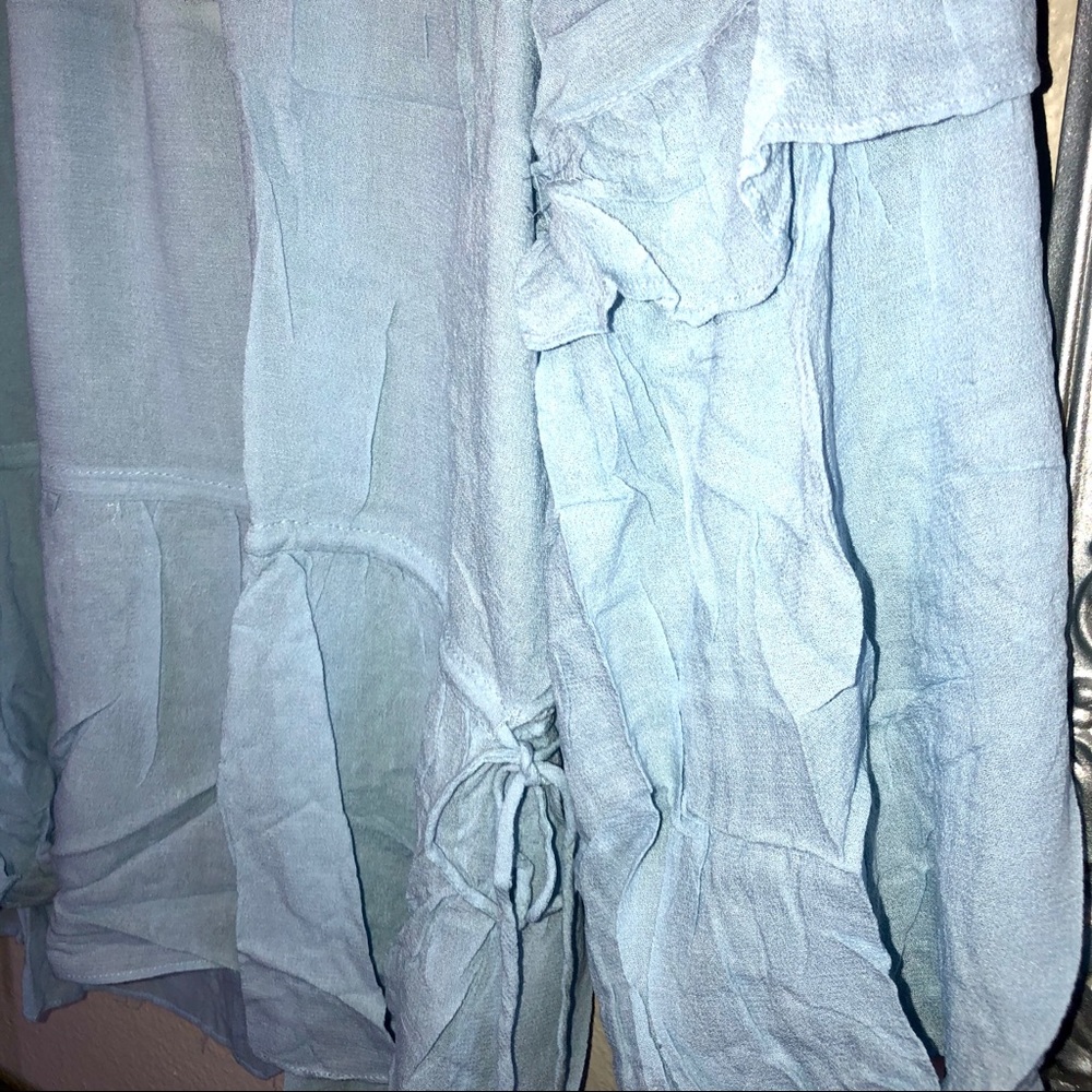 Flowy Blue Bell Sleeve Blouse - Picture 8 of 11